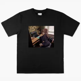 Anime Girl Dullcore Interior Laptop and Tea T-Shirt