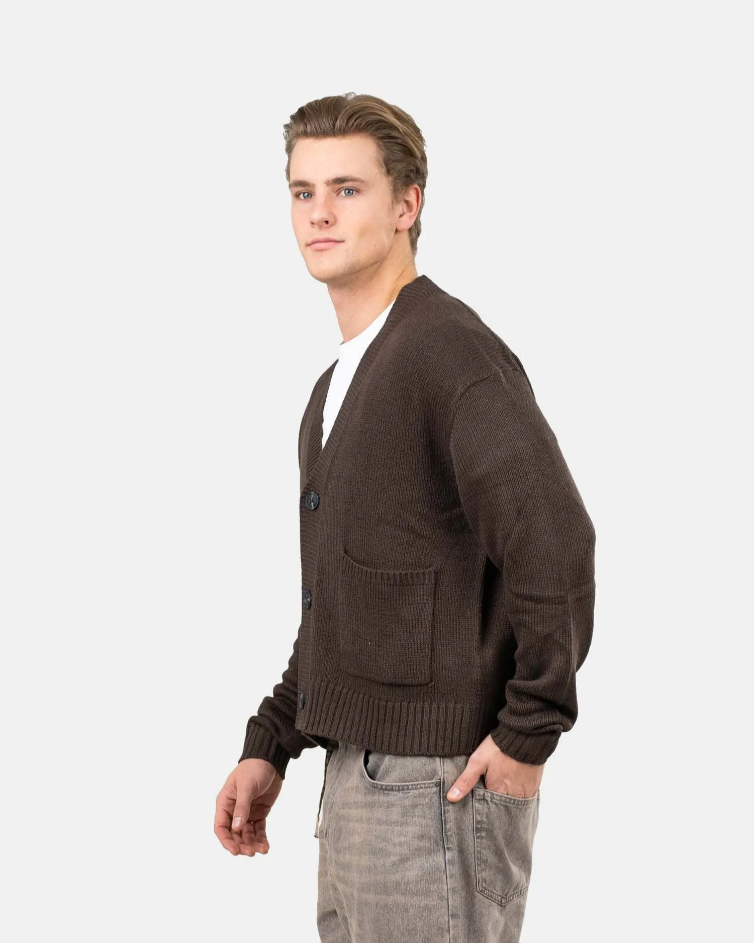 Cardigan With Pockets Brun