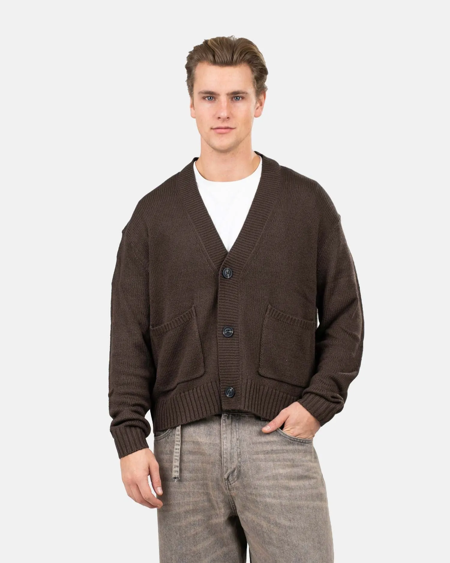 Cardigan With Pockets Brun