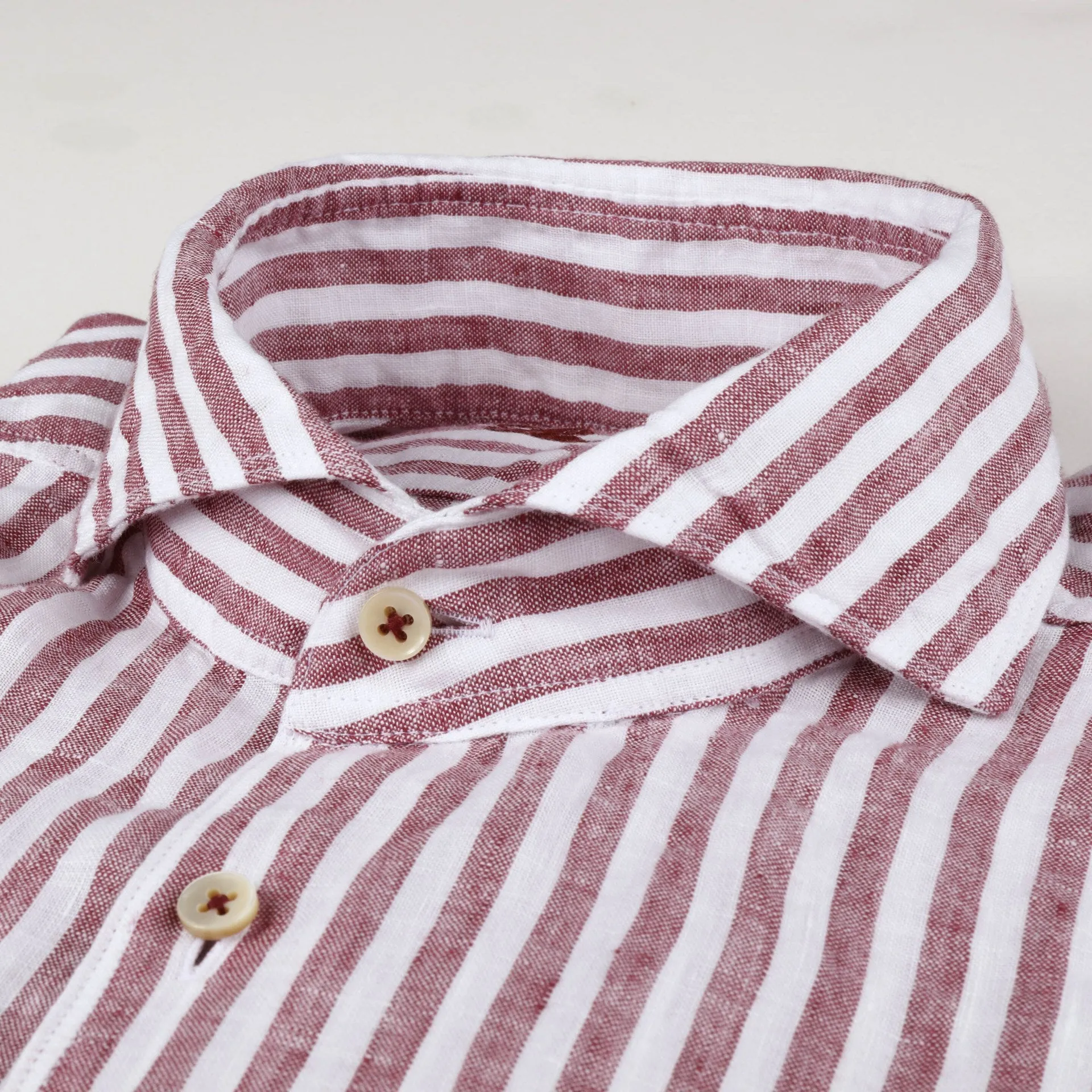 Red Striped Linen Shirt