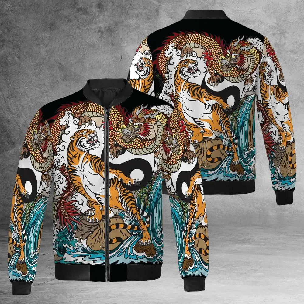 Tiger Versus Dragon Bomber Jacket