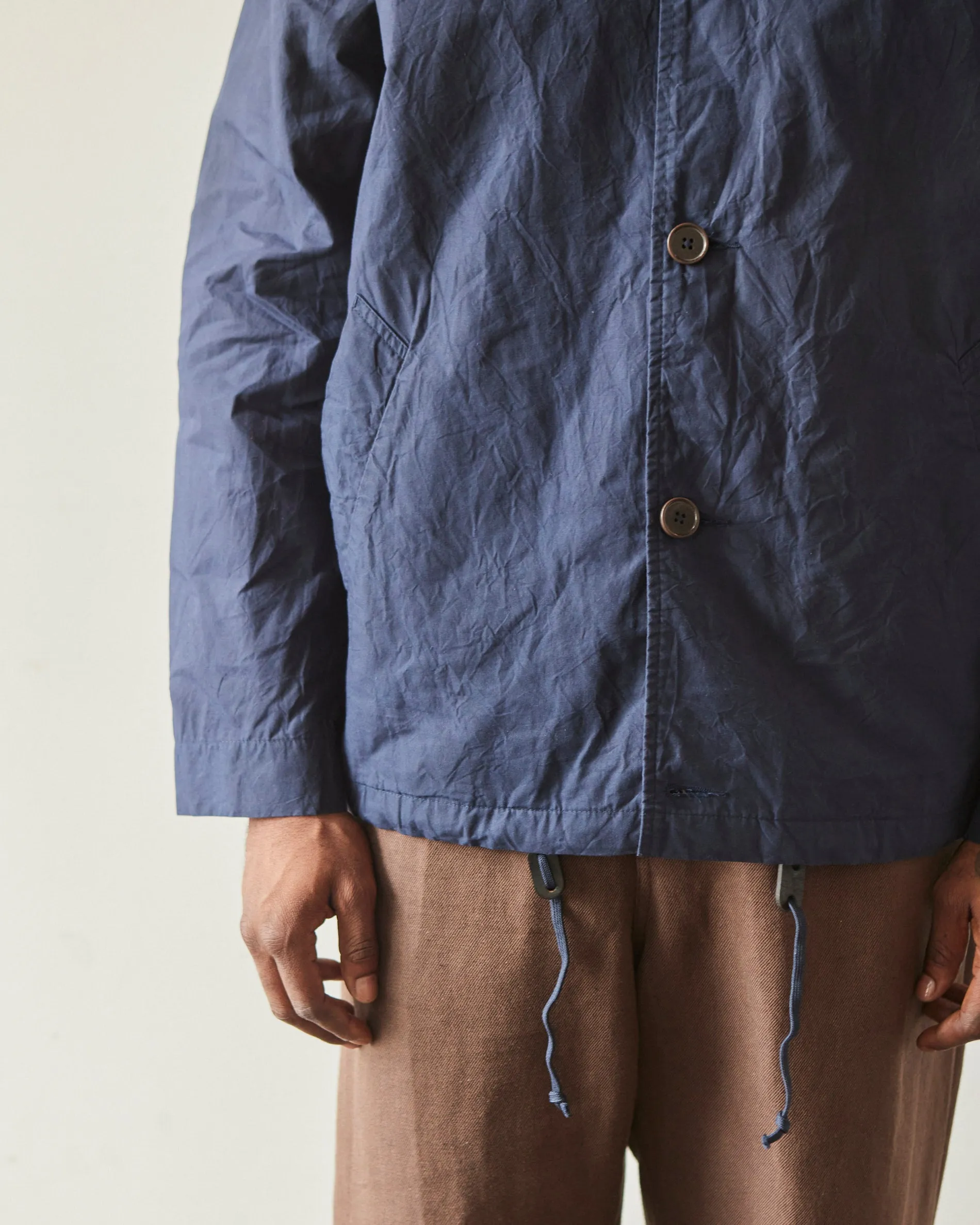 Universal Works Wax Cotton Wayfarer Jacket, Navy