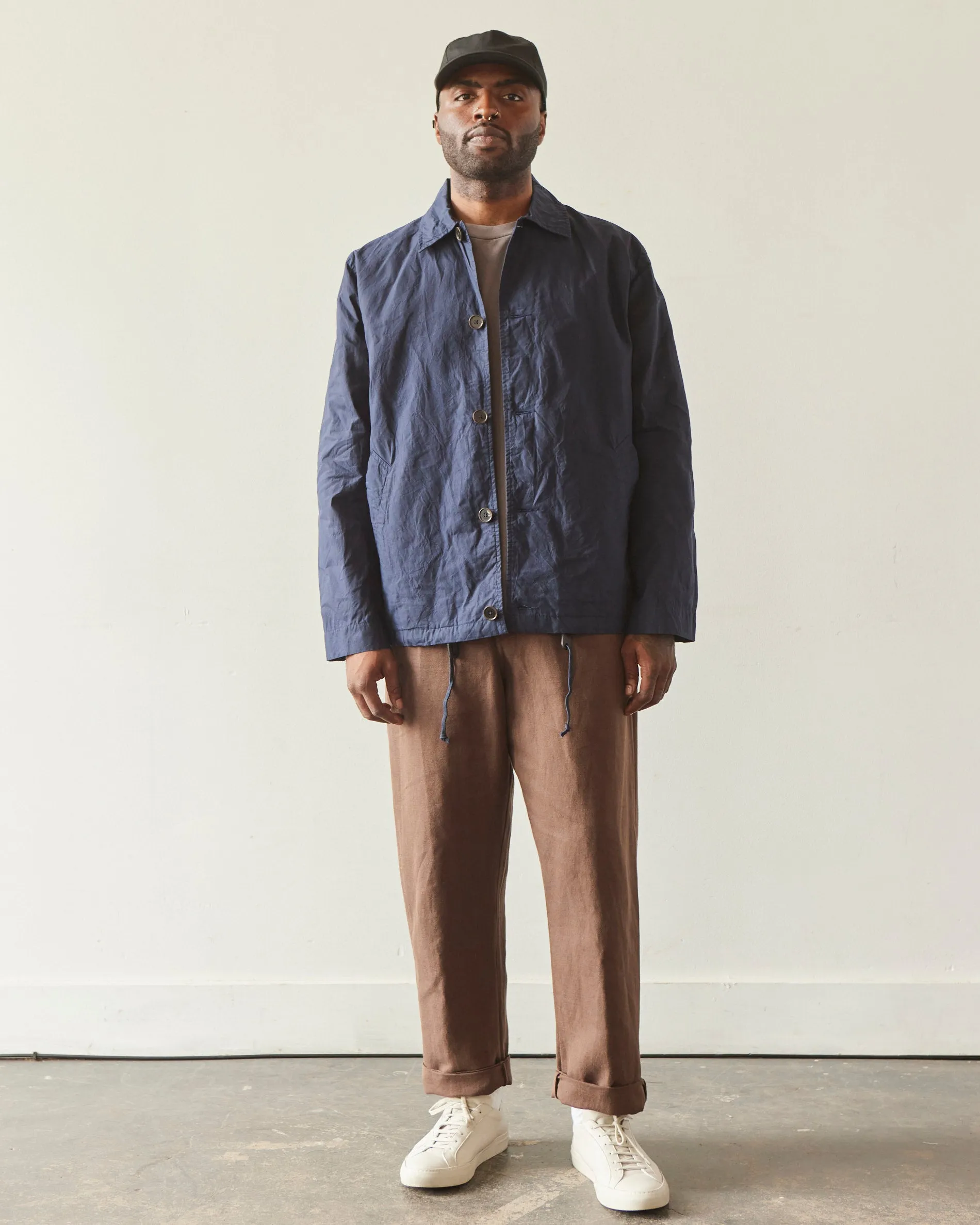 Universal Works Wax Cotton Wayfarer Jacket, Navy
