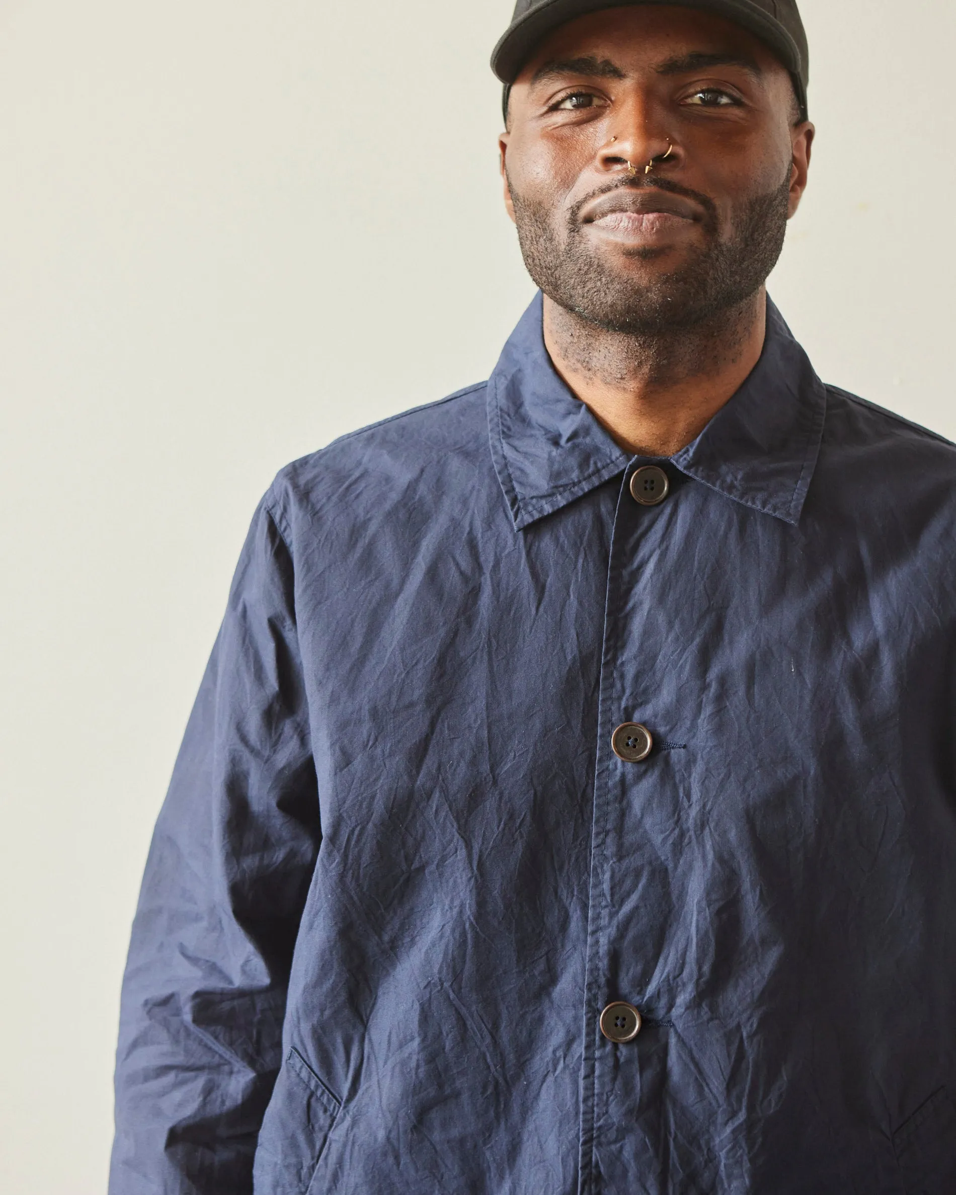 Universal Works Wax Cotton Wayfarer Jacket, Navy