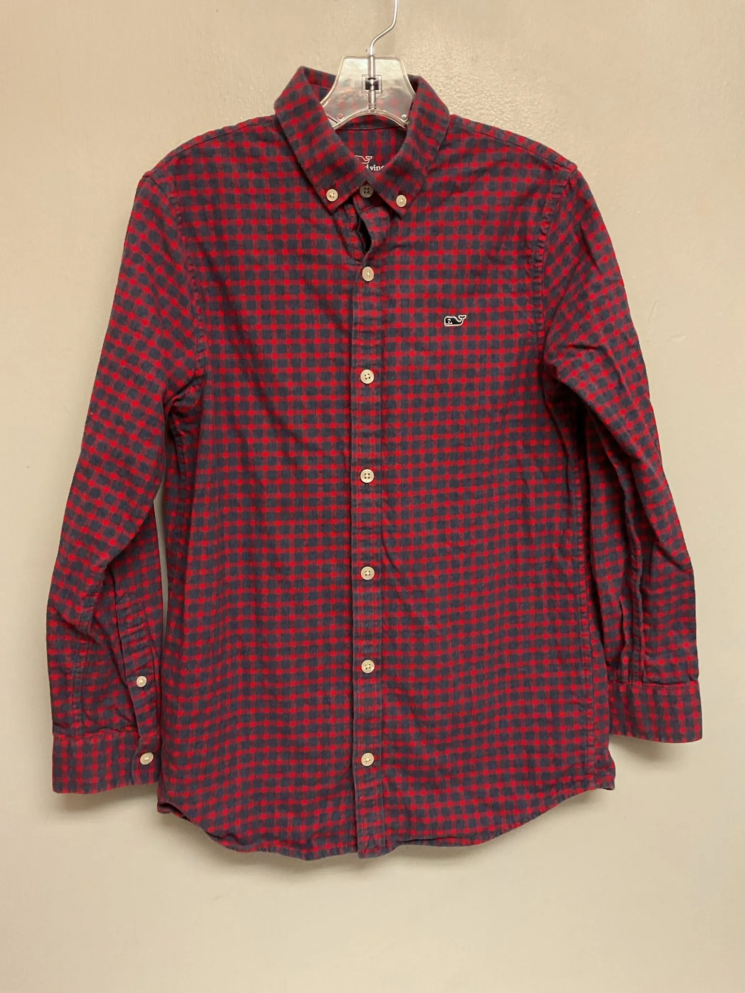 Vineyard Vines Size 12 Blue & Red Checkered Flannel Big Boys Shirts & Polos