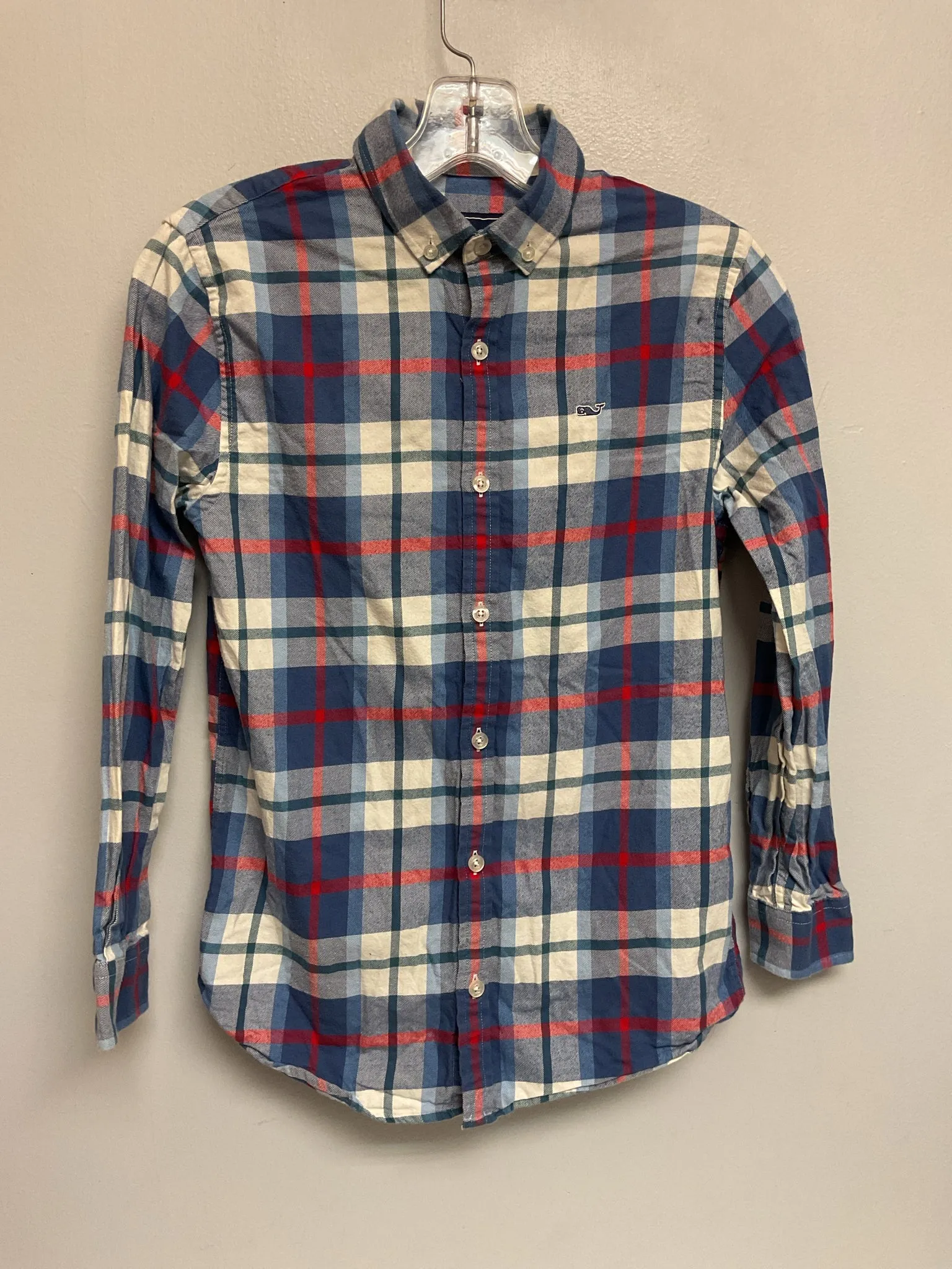 Vineyard Vines Size 12 Blue & Red Plaid Flannel Big Boys Shirts & Polos